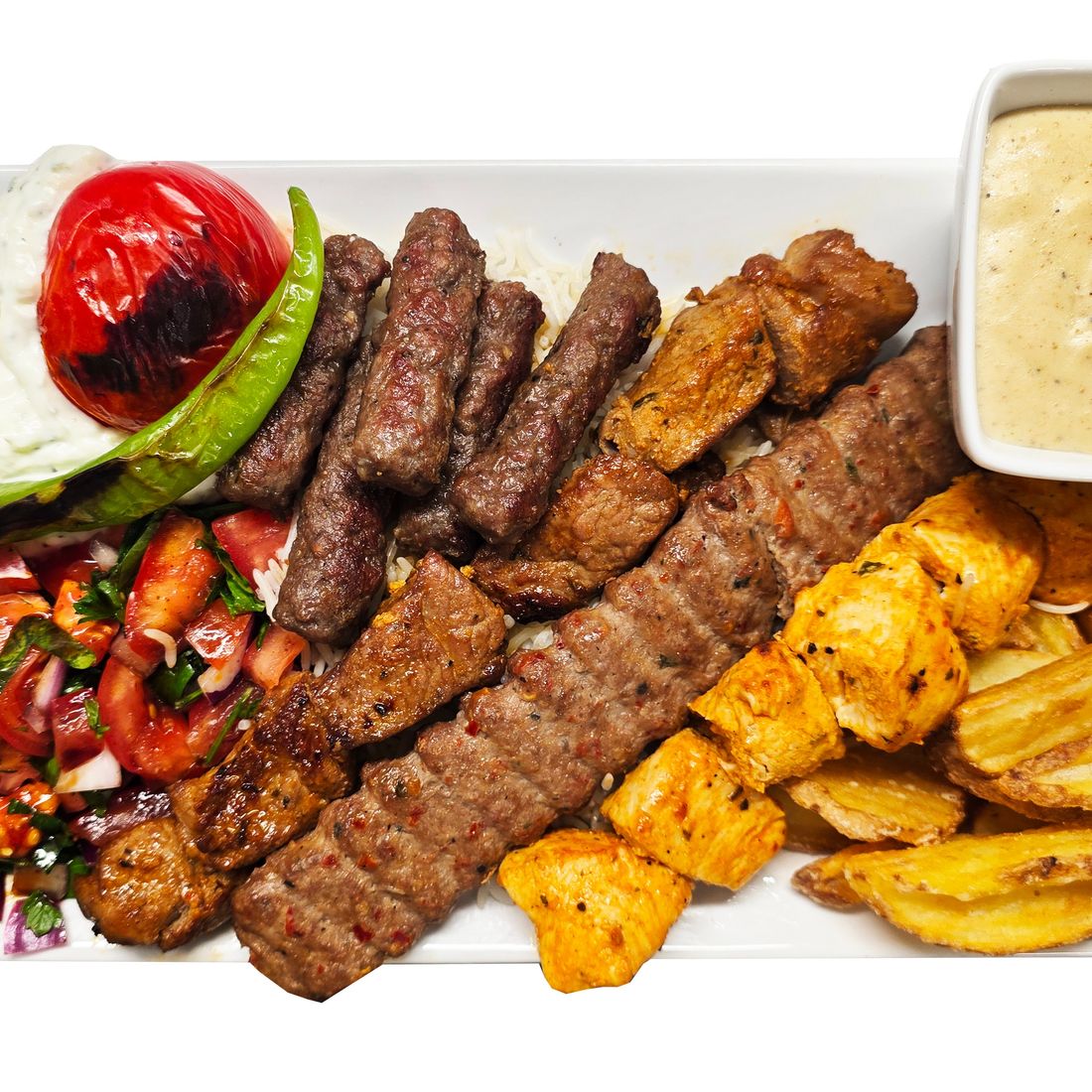 Anatolia Grillmix med kolgrillat kött, kyckling och tillbehör